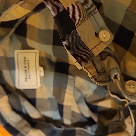 Blue/navy/sand patterened button-down - Picture 5 of 5